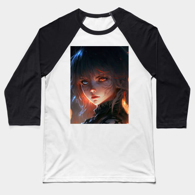 Fire witch anime art Baseball T-Shirt by Geek Culture